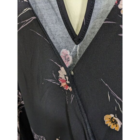 Maurices Jumpsuit Womens 4X Long Sleeve Floral Black Wide Leg Flowy Pockets Belt - Picture 6 of 6